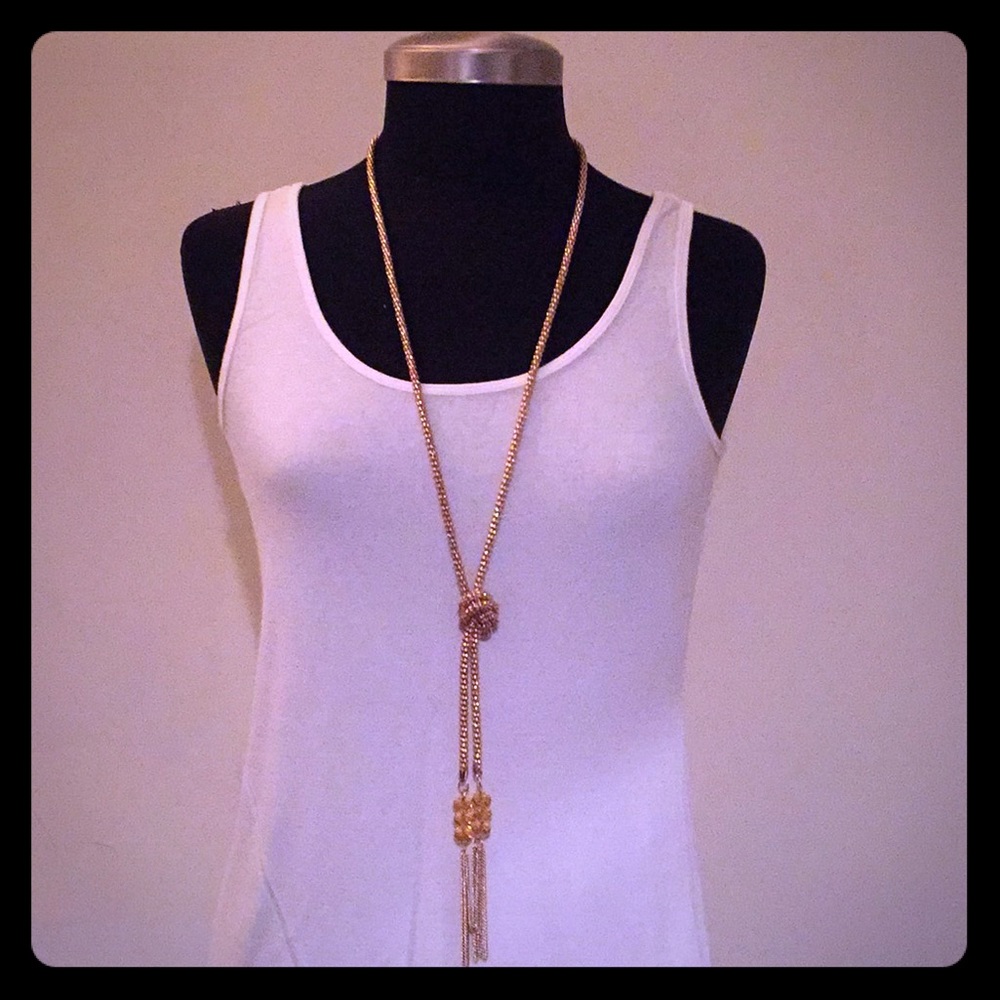 ❌SOLD LOCALLY❌ gold tassel necklace